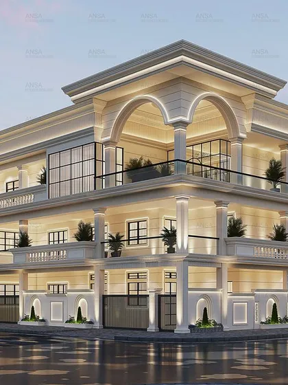 Grand entrances and impressive facades excite me. This architectural design for a commercial building in Kashipur showcases my approach to creating structures that blend classic elegance with modern luxury, making a powerful first impression.