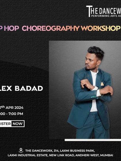 This poster is for a Hip Hop Choreography workshop with Alex Badad, part of our Outreach Program to bring diverse styles and instructors to our students.