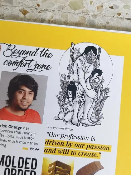 It was an honor to be featured in Design India magazine. This article allowed me to share my thoughts on moving beyond the comfort zone and the passion that drives my profession as an illustrator.