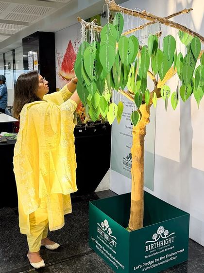 The joy on this participant's face says it all. Being part of a community that cares for the planet is a rewarding experience.