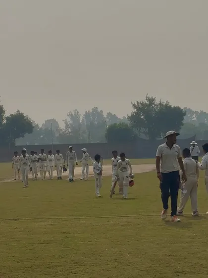 The team walking off the field, ready for the chase.