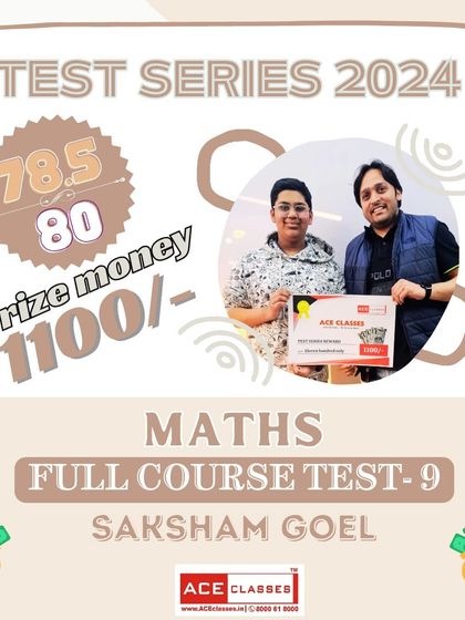 Well done to Saksham Goel for scoring 78.5/80 in the Maths Test Series, showcasing his consistent preparation.
