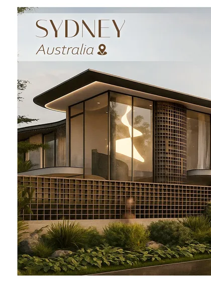 Our design language is global. For the Obsidian X residence in Sydney, Australia, we crafted a modern home defined by light and openness. The design uses layered volumes, curved glass walls, and a distinctive lattice screen to create a resort-like experience that feels both cosmopolitan and intimately connected to its natural setting.