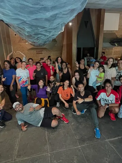 Group Fun at The Kaavu: A happy group photo from our dance fitness session at The Kaavu. This is what my community is all about: smiles, energy, and togetherness.