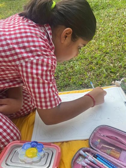 A closer look at a creative afternoon. Our cotton check pyjamas are breathable and comfortable, making them ideal for long hours of play and activities.