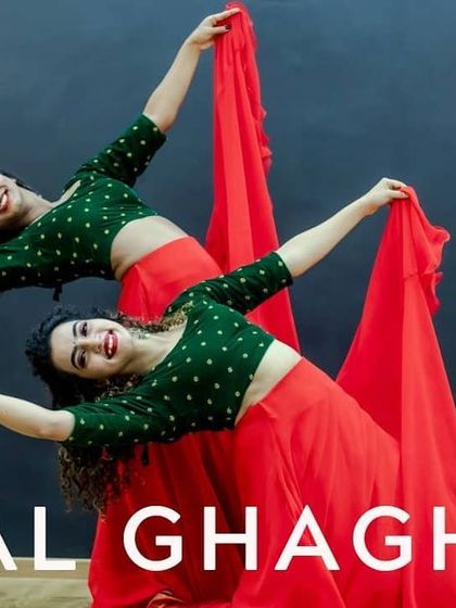 A powerful pose from our 'Laal Ghaghra' choreography. We focus on creating routines with memorable moments that are perfect for performances or just for fun.