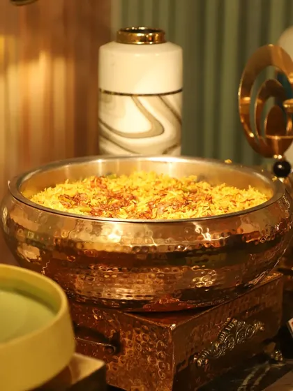 My Subz Dum Biryani is a fragrant and flavourful one-pot dish. Long-grain basmati rice is layered with marinated vegetables and cooked on low heat to infuse all the aromas, then garnished with fried onions.
