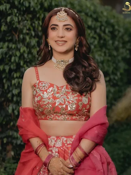 A closer look at the soft waves and beautiful smile of my Mehendi bride.