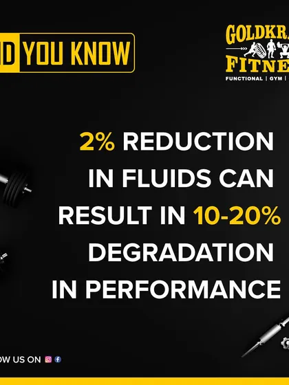 Did you know that just a 2% reduction in fluids can lead to a 10-20% drop in performance? Staying hydrated is crucial for keeping up with your fitness progress.
