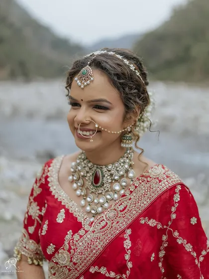A close-up of the bride's happy, natural smile. Her joy is what makes this portrait so beautiful.