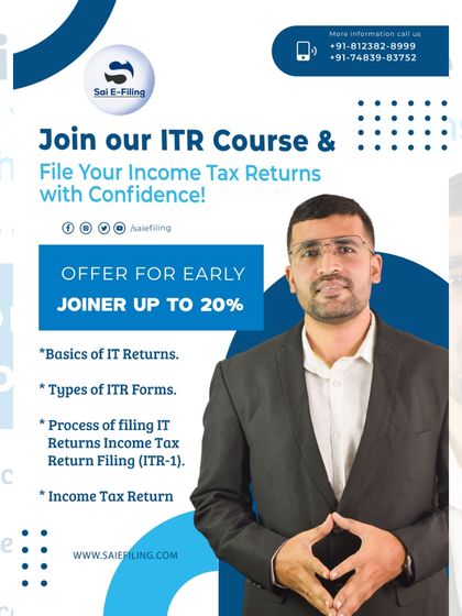 File your Income Tax Returns with confidence after taking our ITR course. We cover the basics of IT returns, different types of ITR forms, and the step-by-step process of filing, with an early joiner offer available.