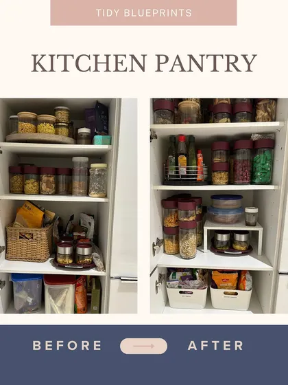 The kitchen is the heart of the home, but it's often the most overwhelming space to unpack. I set up functional pantries and kitchen cabinets, using tools like shelf risers and clear bins to make cooking and meal prep a smooth, stress-free process.