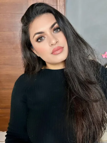 Shape shift much? A fun selfie showing off a recent makeup look.