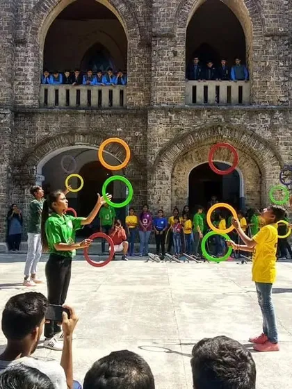 More circus fun! Kids practicing with juggling rings at a workshop. We believe in creating a platform for facilitators to share their unique skills and for children to discover new passions.