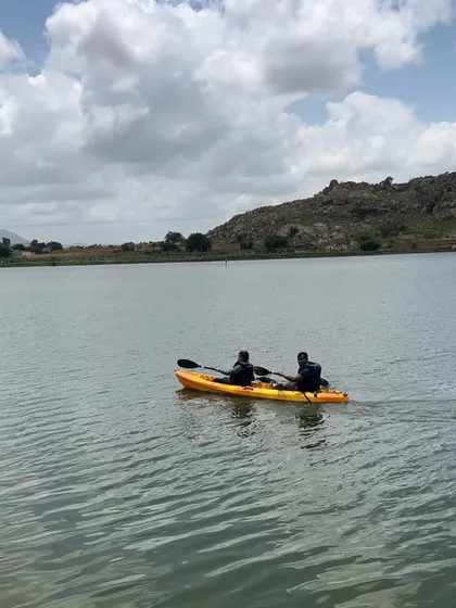 Kayaking is a popular add-on to our Skandagiri trek, offering a relaxing experience on the water.