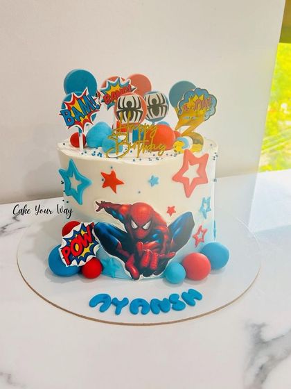 Swinging into another year with this action-packed Spider-Man cake.