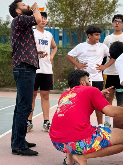 Leading by example and staying hydrated. The intensity of a match requires peak physical condition from players and coaches.
