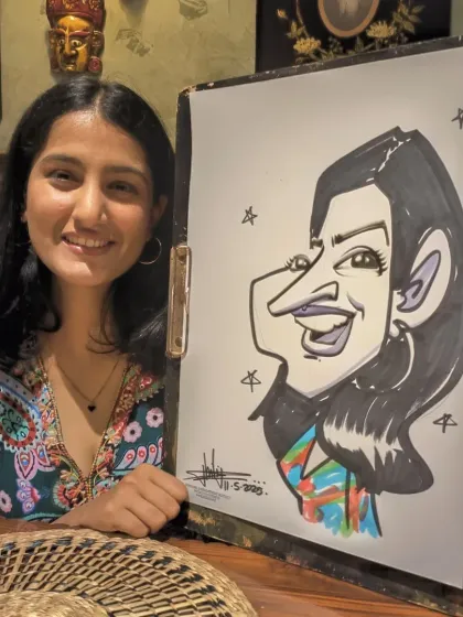 A guest from the Mother's Day event at Mr. Merchant in Kalyani Nagar. It was a special day celebrating mothers with art.