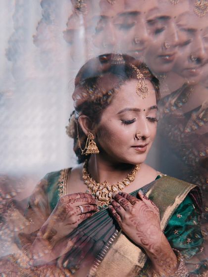 A duplicate of ID 404, this creative edit uses a kaleidoscope effect for a dreamy bridal portrait.