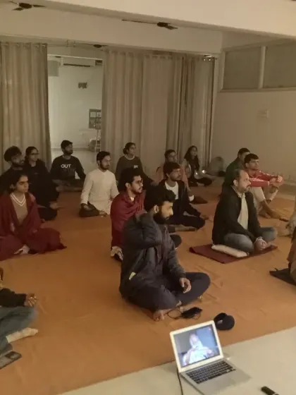 The Sangha sits together for the Mauni Amavasya process. The shared silence is a powerful bond that connects us all on a deeper level.