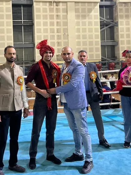 Another moment from the felicitation ceremony at the state championship.