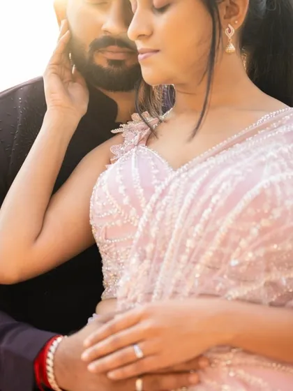 More images from engagement ceremonies and pre wedding shoots. This collection showcases a wide range of styles and color palettes, from playful and romantic to bold and regal, all custom designed for the couple's celebration.