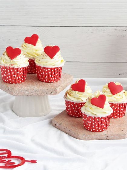 Simple and sweet red heart cupcakes, because sometimes the simplest gestures are the most meaningful.