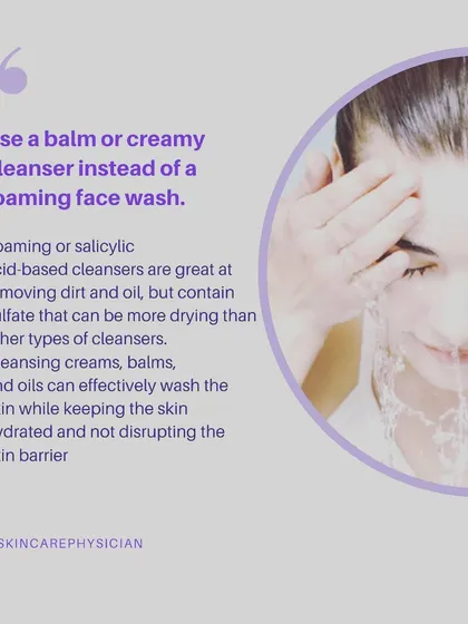 My first tip for winter skincare is to switch to a creamy or balm cleanser. Foaming washes can be too drying when the air is cold and lacks humidity, so a gentler option helps maintain your skin's barrier.