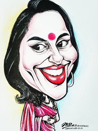 A lovely lady in red. This was a personal commission where I used a bit of color to make the portrait pop.