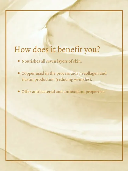 The benefits of using Shata Dhauta Ghrita are numerous. It nourishes all seven layers of skin, and the copper used in the process aids in collagen production.