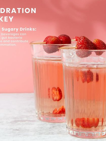 Hydration is key, but be mindful of your choices. I advise limiting sugary drinks as they can disrupt gut bacteria and contribute to inflammation. Opt for water or herbal teas instead.