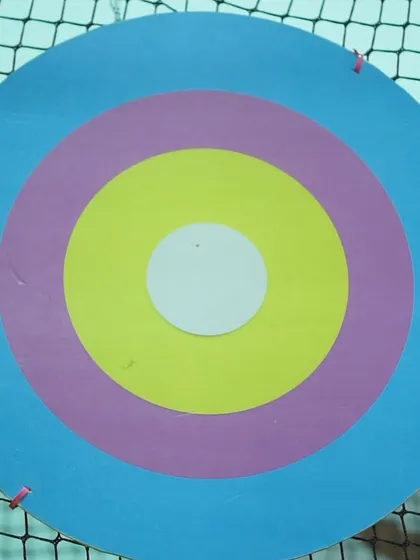Even our game equipment is designed to be safe and fun. This soft archery target is perfect for kids to practice their aim without any risk, as part of our mini-Olympics and other camp games.