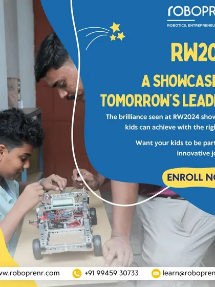 An ad for RW2024, a showcase of tomorrow's leaders. We encourage parents to enroll their kids to be part of this innovative journey.