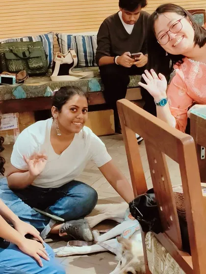 Smiles and waves from our community members. Our space is informal and friendly, a place where you can truly be yourself.