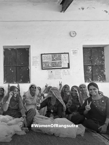 A moment of joy and camaraderie at one of our artisan centers. We celebrate the women who uplift each other while creating lasting impact through their craft.