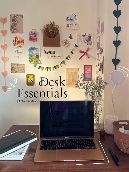 My desk is my creative sanctuary. From my laptop and sketchbooks to the inspiring art on my wall, every item has its place and purpose. It's the corner where I feel most like myself.