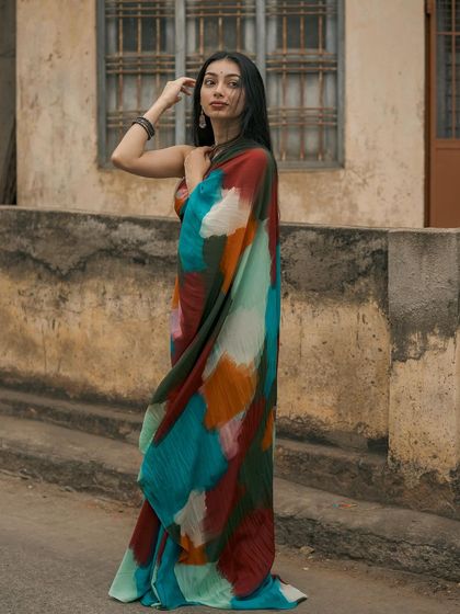 A duplicate of the multi-color saree shoot.