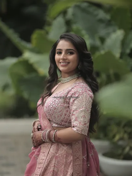 A happy and radiant engagement bride. The minimal makeup approach ensures she looks fresh and beautiful throughout her celebration.