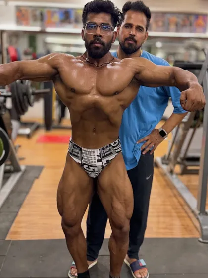 The front relaxed pose, which is anything but relaxed. It requires immense core control and muscle engagement.