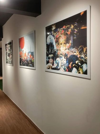 More of the curated art collection in the Noida co-working project. The selection of dynamic and colorful pieces adds a creative and inspiring vibe to the workspace, reflecting the energy of the people who work there.