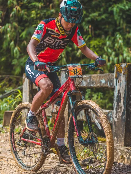 Getting muddy is part of the adventure. This shot captures the grit and determination it takes to compete in a mountain bike race. After a short break, we are excited to bring back our signature races in 2024 with new, challenging courses.