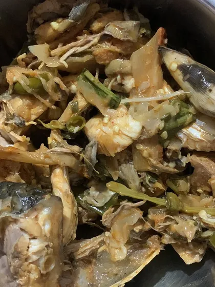 This is my take on the traditional Pongsen style freshwater fish. Since I don't have a fireplace here, I steam it with herbs and spices until it's perfectly cooked and full of flavor.