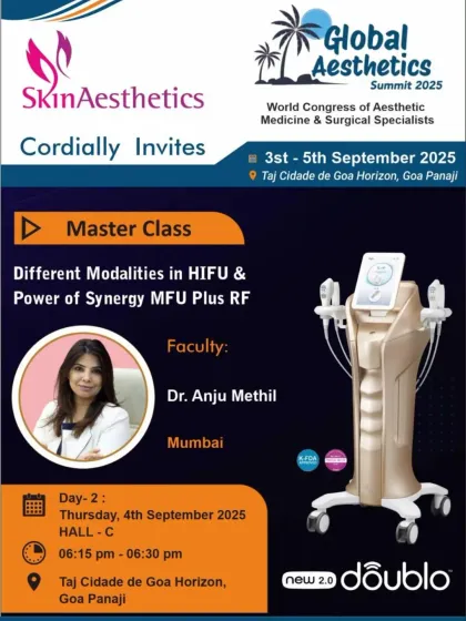 I believe in constantly learning and sharing knowledge. Here is a poster from a Master Class I taught on HIFU and RF synergy at the Global Aesthetics Summit. It is my passion to master and teach these advanced non-surgical techniques.