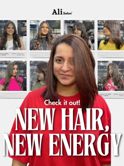 A graphic showcasing multiple new hairstyles, reinforcing the idea that a fresh cut brings new energy and confidence.