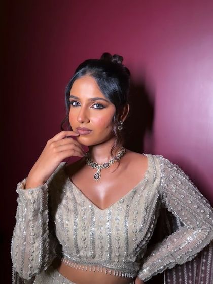 Confidence is the best accessory. This look is all about a bold, bronzy glam that is perfect for making a statement at any evening event.