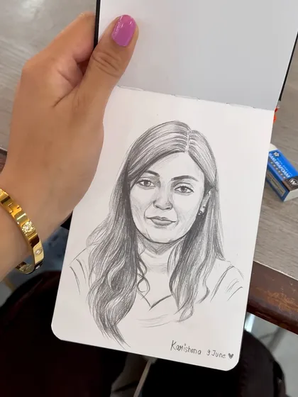 A quick portrait I sketched while sitting at a cafe. I love capturing faces and the stories they tell, wherever I am.