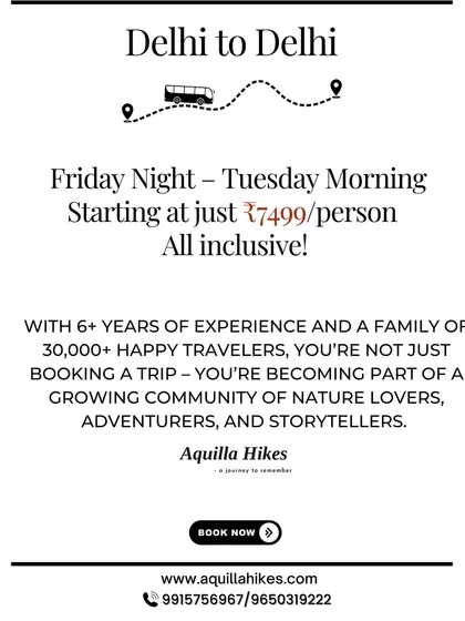 Our Yulla Kanda trips are all-inclusive, starting from Delhi. Just pack your bags for a Friday night departure.