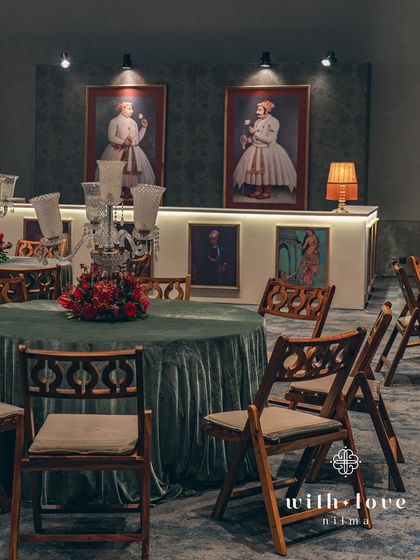 A view of the bar and dining area, showcasing the cohesive design and the seamless integration of art into the event space.