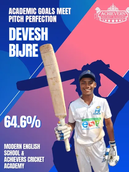 Devesh Bijre, another one of our dedicated student-athletes, balancing his cricket training with his studies.