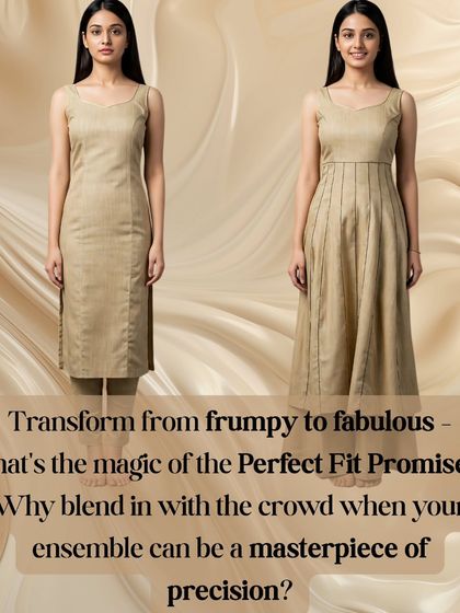 From frumpy to fabulous. This graphic shows the power of a perfect fit. My tailoring can add structure and shape to a simple dress, transforming it into a masterpiece of precision.